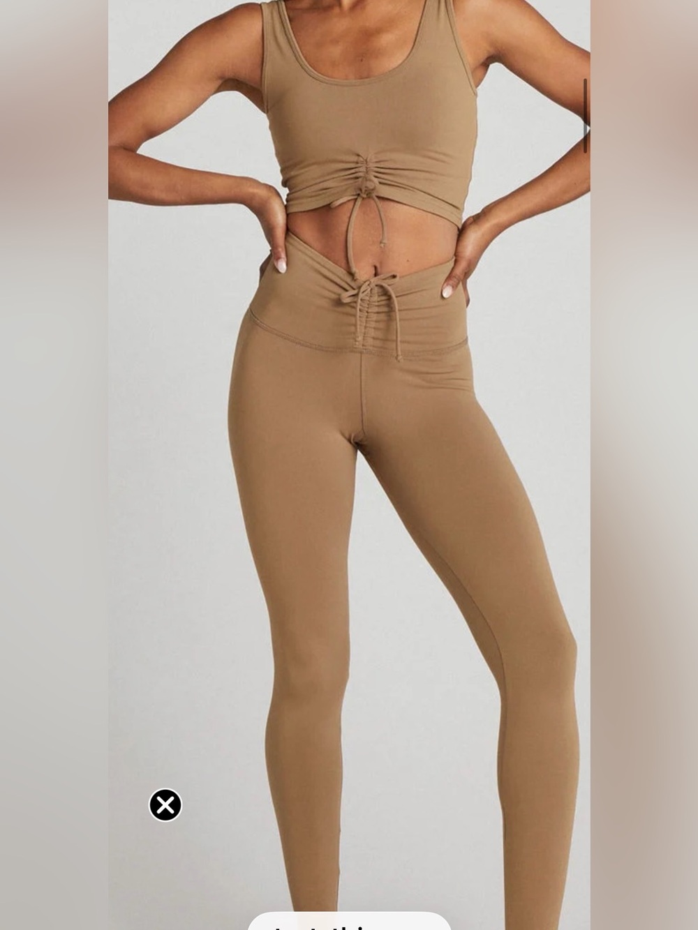 Strut-This brand. Black Pants and top. Activewear set w adjustable ruching.